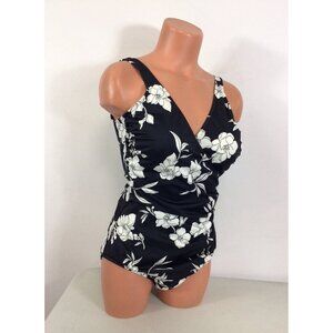 Miraclesuit Floral Black Swimsuit Womens 12